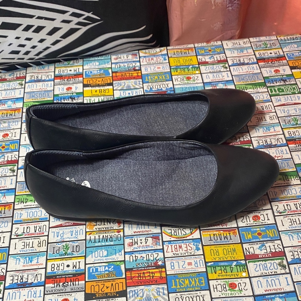 Dr. Scholl’s Women’s Black Round Toe Flats Comfort Shoes Size 8.5W